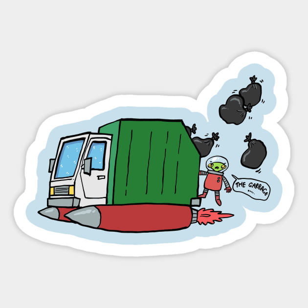 space garbage Sticker by neilkohney